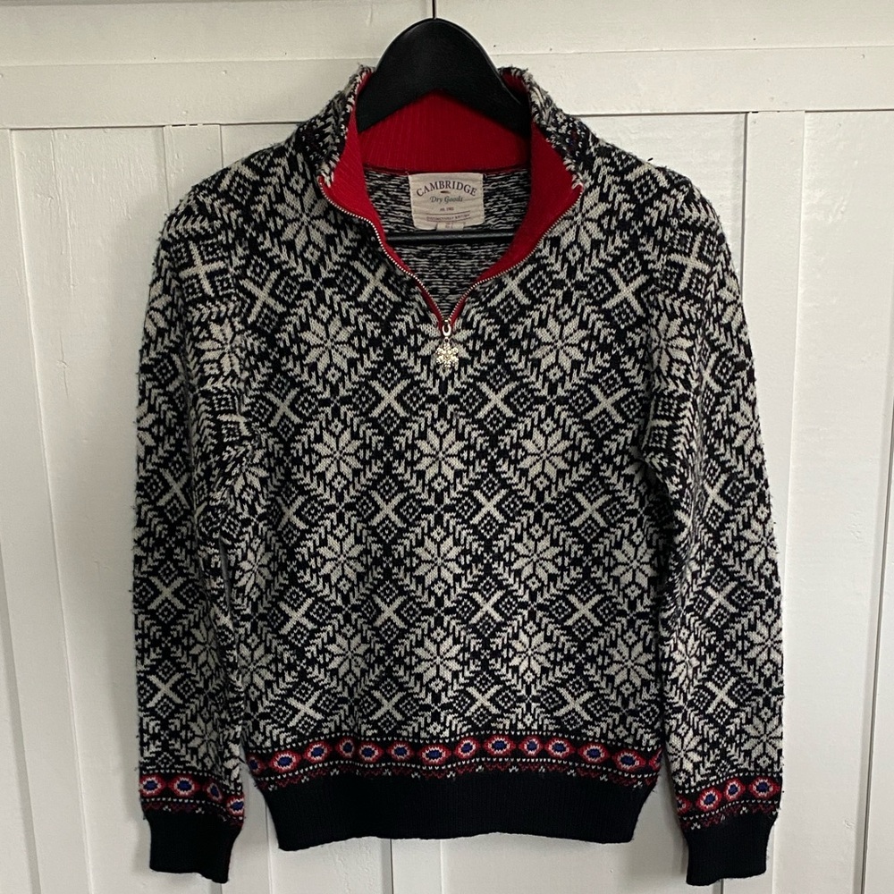 Cambridge Dry Goods Nordic Fair Isle Lambswool & Alpaca Fabric Women’s SZ Small